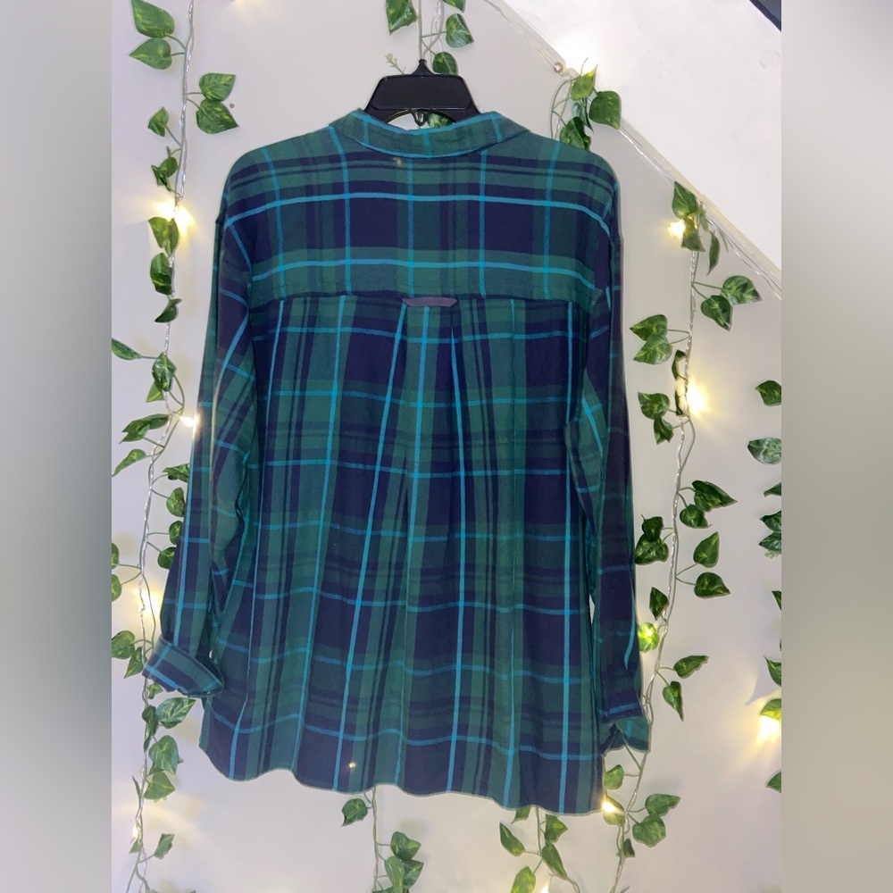 Eddie Bauer Green and Blue Flannel - Picture 2 of 3